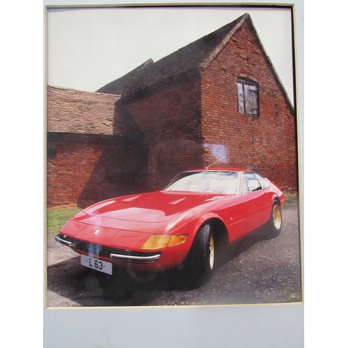 9018 - Two framed photographs including a truck and a Ferrari. 50cm x 40cm and 51cm x 40cm     (C)