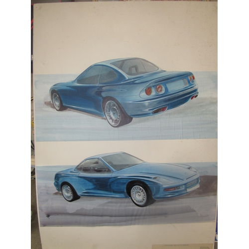 9108 - A folder and two mounted designs of AC prototype factory original drawings. Approx. 60 in total   (C... 