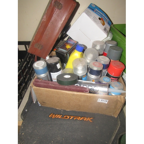 9110 - A quantity of car restoration items including spray paint, underbody seal, spring and an Ever-Weak T... 