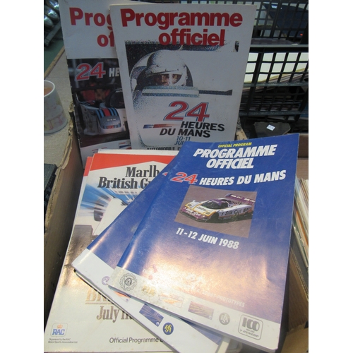 9129 - A box of mixed racing programmes including Le Mans etc.