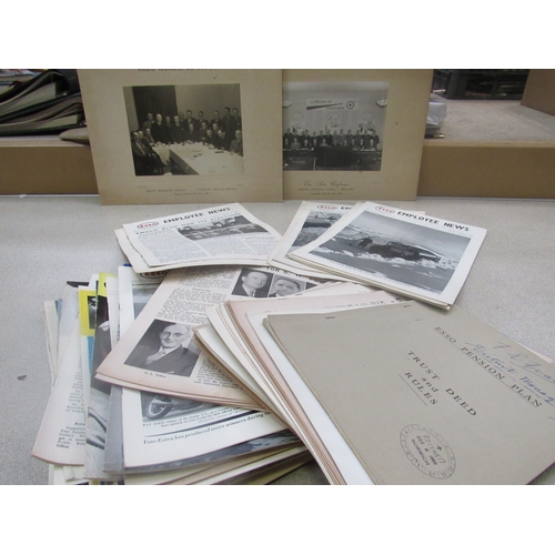 9133 - A box folder containing Esso Employee News magazines from the 1940's through to the 1960's along wit... 