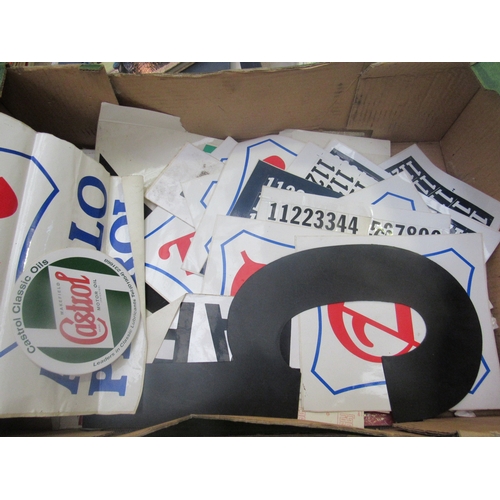 9138 - A quantity of petrol and oil related pump stickers