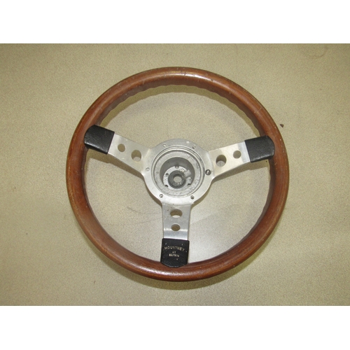 9155 - A Mountney wood and alloy steering wheel     (R) £0