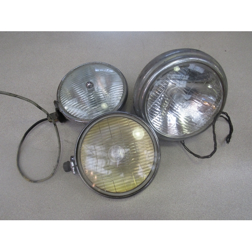 9161 - Three chromed Lucas lamps