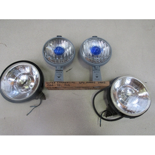 9172 - A mounted pair of Notek lamps and a pair of chromed lamps