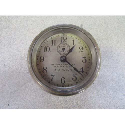 9177 - Phinney-Walker keyless rim wind dash clock a/f
