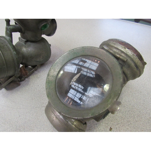 9192 - Two carbide bicycle lamps, labelled Lucas and Zephyr