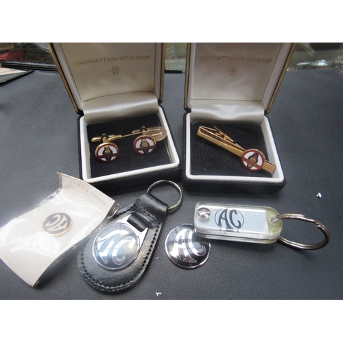 9236 - AC Cobra cufflinks, tie clip, lapel pin, badge and keyrings     (C)