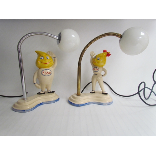 9258 - A pair of reproduction ceramic Mr and Mrs Drip desk lamps.  Collector's electrical item: Please see ... 