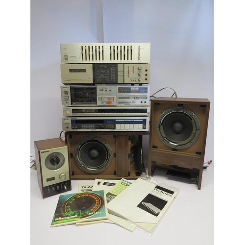 7396 - Assorted hi-fi sperates to include a pair of Bose 301 speakers (a/f), Sony TC-FX5 stereo cassette ta... 