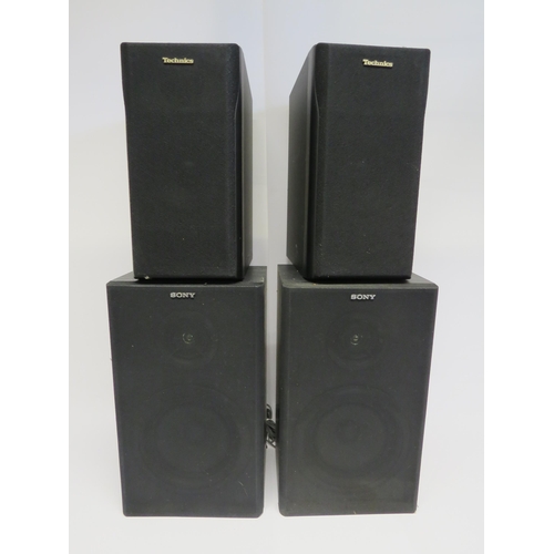 7377 - Two pairs of speakers; Technics SB-CH7 and Sony SS-A102