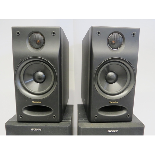 7377 - Two pairs of speakers; Technics SB-CH7 and Sony SS-A102