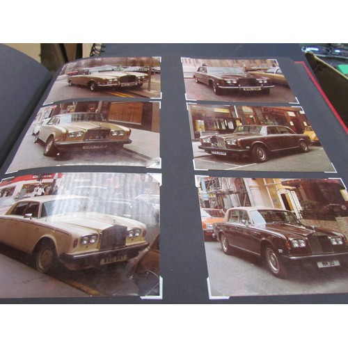 9086 - Three boxes containing photograph albums and loose photos covering vintage classic vehichles includi... 