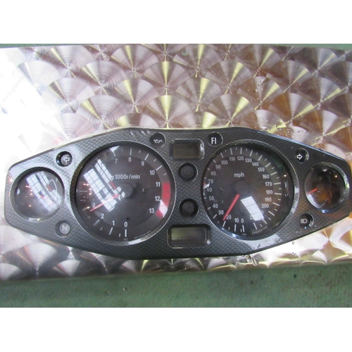 A Lotus Seven style kit car dashboard with instrument panel, 102cm long