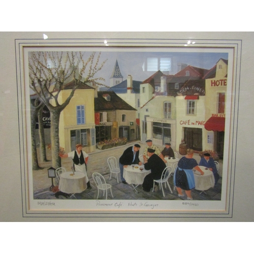 1018 - Two pencil signed prints after M.M. Loxton depicting French market town scenes.  Framed and glazed. ... 