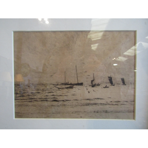 1056 - A William Lionel Wyllie (1851-1931) limited edition print of ships and boats at sea, details verso, ... 