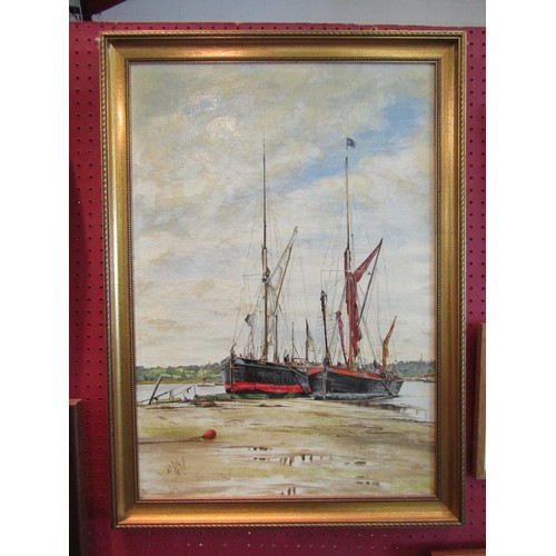 1059 - A pair of 20th Century oils on canvas of Parisian market scenes, framed, approximately 40cm x 50cm i... 