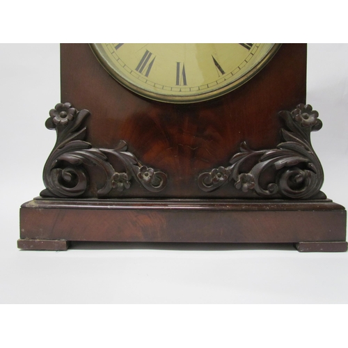 8073 - A 19th Century mahogany cased bracket clock, twin fusee movement with rack strike on a bell, case an... 