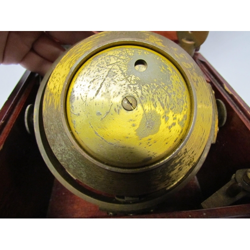 8080 - A 20th Century Russian marine chronometer mounted in brass gimbal frame and campaign style box, silv... 