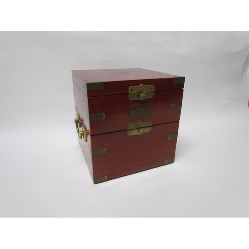 8080 - A 20th Century Russian marine chronometer mounted in brass gimbal frame and campaign style box, silv... 