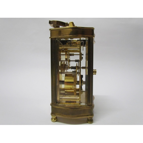 8081 - Two modern brass cased carriage timepieces retailed by H. Samuel and Dipples (one with greenbox) (2)... 