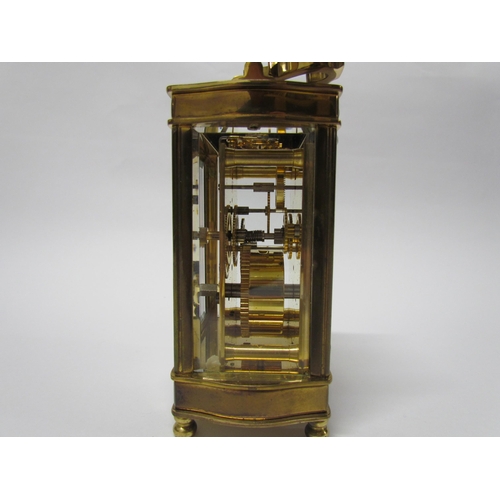 8081 - Two modern brass cased carriage timepieces retailed by H. Samuel and Dipples (one with greenbox) (2)... 