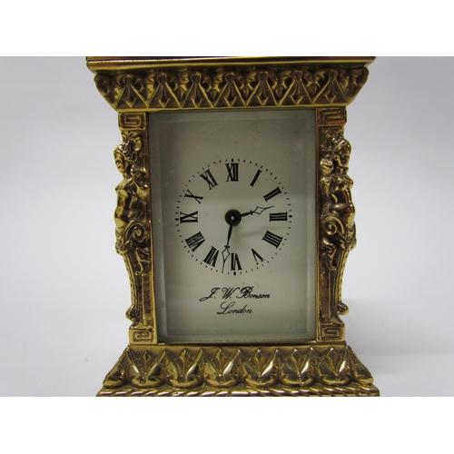 8085 - Two 20th Century miniature carriage timepieces, one with enamelled dial and side panels, the other i... 