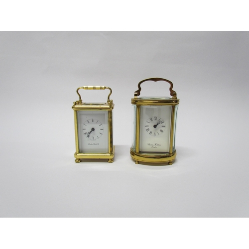 8088 - Two 20th Century miniature carriage timepieces, retailed by London Clock Co and Charles Frodsham (ov... 