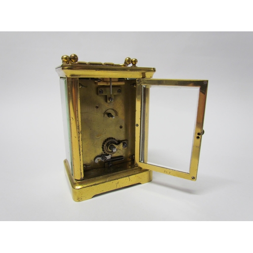 8084 - Two 20th Century brass cased carriage timepieces with Swiss lever platform escapements (both a/f) (2... 