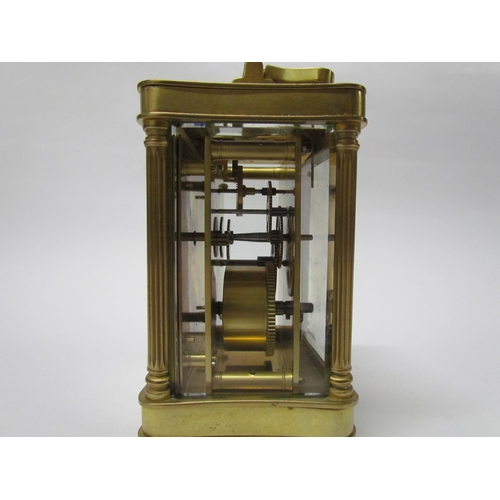 8084 - Two 20th Century brass cased carriage timepieces with Swiss lever platform escapements (both a/f) (2... 