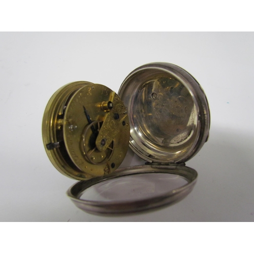 8099 - Two 19th Century open faced pocket watches, one with fusee movement, together with a silver cased Tr... 