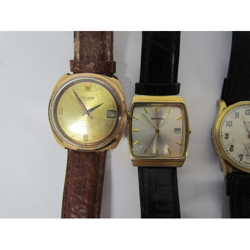 8161 - Ten assorted mechanised and quartz 20th Century wristwatches including Roamer, Rotary, Nivada and Fa... 