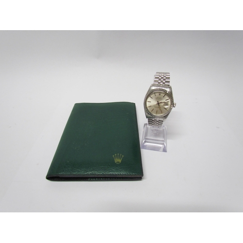 8125 - A Rolex Oyster Perpetual Datejust, stainless steel, with document case, guarantee and booklet, circa... 