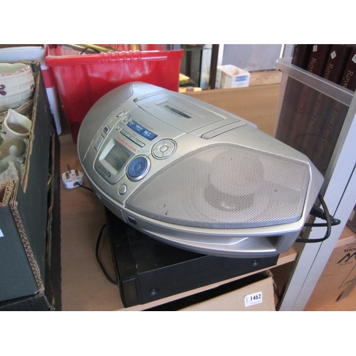 1444 - Various electricals including picture lights, compact disc player and a Panasonic Power Blaster radi... 