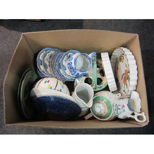 1451 - Two boxes of mixed china including Spode 