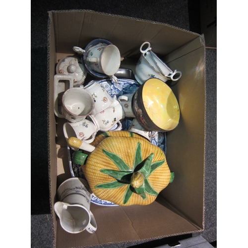 1451 - Two boxes of mixed china including Spode 