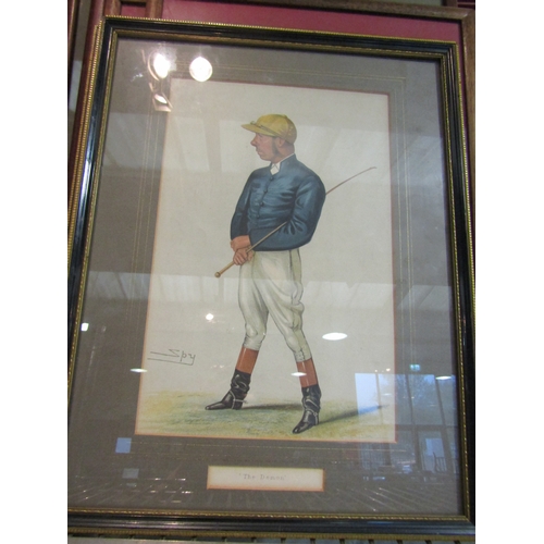 1386 - Seven Vanity Fair prints of jockeys including two Spy examples. Framed and glazed. Larger, 34.5cm x ... 