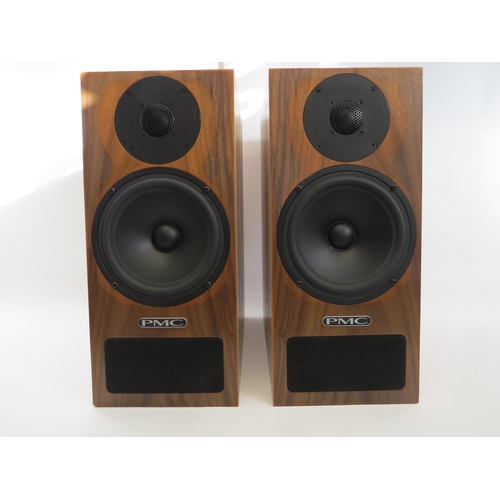 7367 - A pair of PMC (Professional Monitor Company Limited) Twenty 22 speakers in walnut finish, with assoc... 