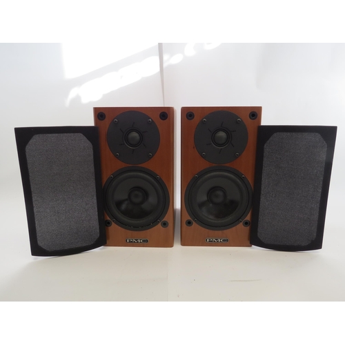 7368 - A pair of PMC (Professional Monitor Company Limited) DB1 bookshelf speakers in cherry wood finish, s... 