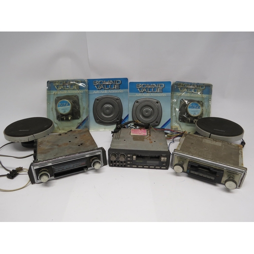 7435 - Three vintage car radio cassette players to include Motorola, Philips and Audioline, together with o... 