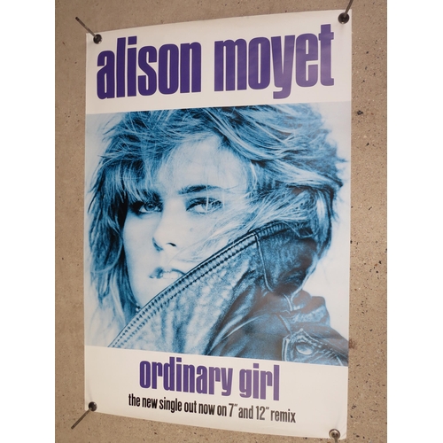 7284 - Five 1980s billboard promotional posters comprising Alison Moyet  'Ordinary Girl', Samantha Fox 'Tou... 