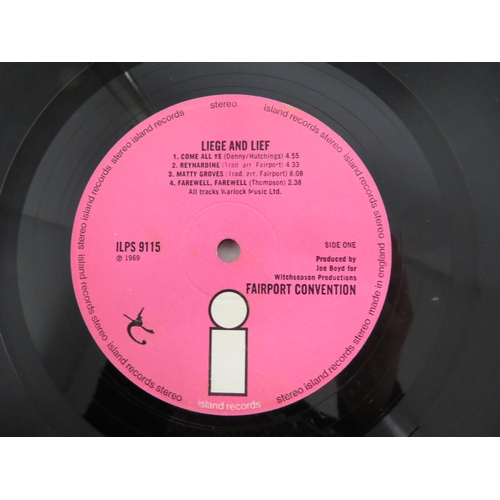 7032 - FAIRPORT CONVENTION: Three LPs to include 'Liege & Leaf' original 1969 UK release, pink Island label... 