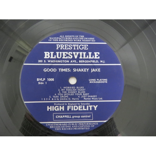 7031 - SHAKEY JAKE: 'Good Times' Blues LP, original 1960 US pressing (Prestige Bluesville BV-1008, vinyl VG... 