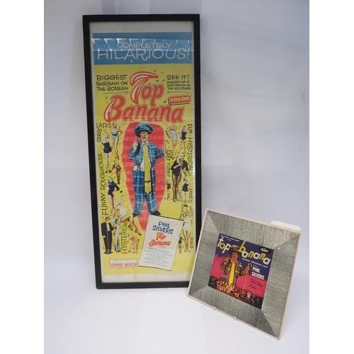 7336 - An original film poster for 'Top Banana' (1954) starring Phil Silvers (framed and glazed, 90cm x 34c... 