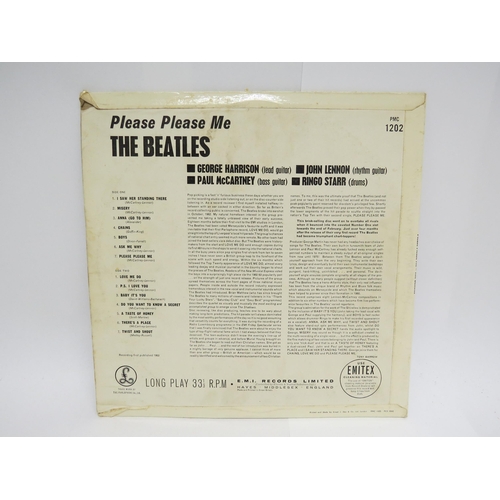 7042 - THE BEATLES: 'Please Please Me' LP, hard to find third UK mono pressing, yellow and black Parlophone... 
