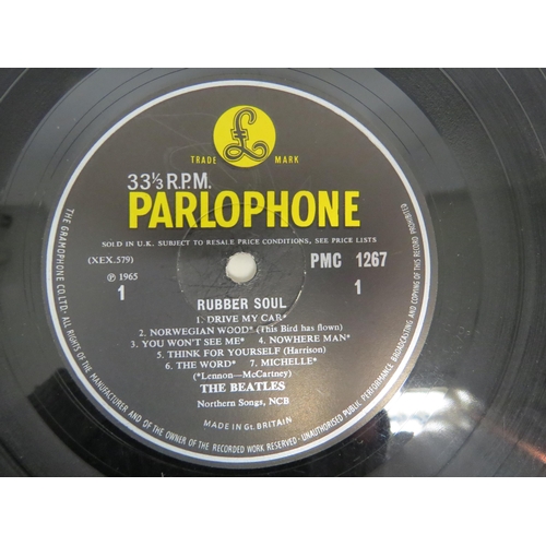 7047 - THE BEATLES: Two original UK mono LPs to include 'Rubber Soul' (PMC 1267, vinyl G+, name written to ... 
