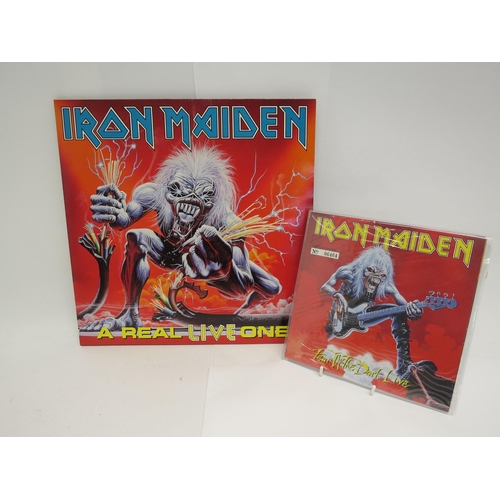 7179 - IRON MAIDEN: 'A Real Live One' LP with printed inner and fan club merchandise sheet (EMD 1042, vinyl... 