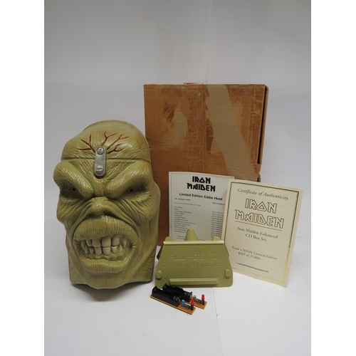 7220 - IRON MAIDEN: 'Eddie Head' CD box set, the green plastic Eddie shaped box with light up LED eyes. Inc... 