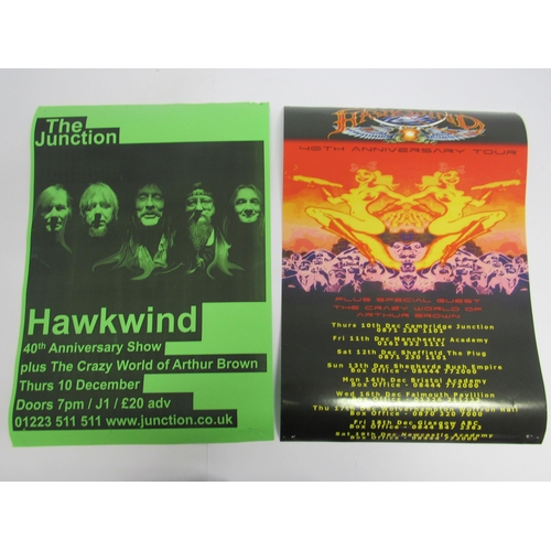 7303 - HAWKWIND: A collection of concert and promotional posters to include 'Take Me To Your Leader' signed... 