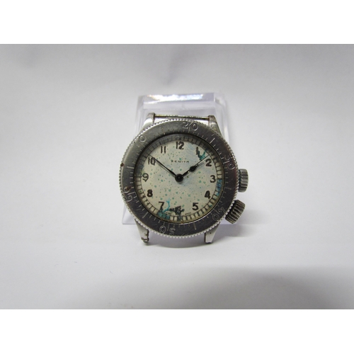 8141 - A WWII RAF Navigator's Mk VIIA wristwatch by Zenith for renovation. The face corroded, stainless ste... 